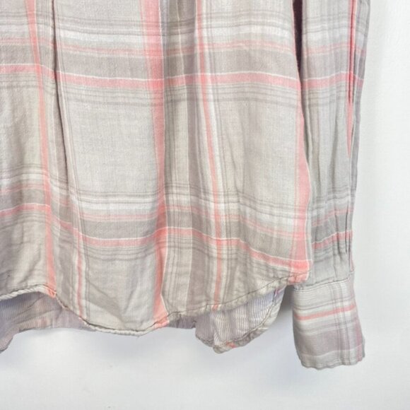 Kensie Pink and Grey Plaid Top - Picture 6 of 10